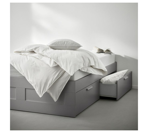 Rama łóżka z szufladami, szary/Lönset BRIMNES 395.900.40