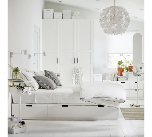 Rama łóżka z szufladami, biały NORDLI 403.498.47
