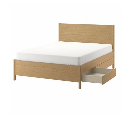 Rama łóżka z szufladami, okl dęb TONSTAD 404.891.35