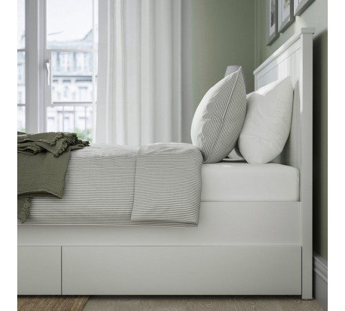 Rama łóżka z 2 pojemnikami, biały GULLABERG 496.309.41