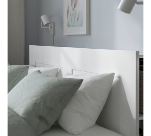Rama łóżka z pojemnikiem, zagłówek, biały BRIMNES 590.991.55