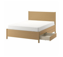 Rama łóżka z szufladami, okl dęb/Lönset TONSTAD 594.966.64