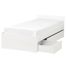 Кровать с двумя отделениями для хранения, белая/Luröy VIHALS 595.819.83