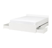Кровать с 4 отделениями для хранения, белая/Lillhällan VIHALS 696.155.86