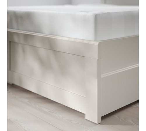 Rama łóżka z 4 pojemnikami, kremowy/Leirsund FÅGELFJÄLLET 696.287.82