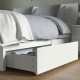 Rama łóżka z 2 pojemnikami, biały/Lönset MALM 791.760.77