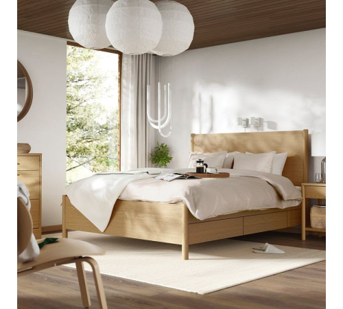 Rama łóżka z szufladami, okl dęb/Leirsund TONSTAD 794.966.77