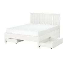 Rama łóżka z 4 pojemnikami, biały GULLABERG 796.309.54