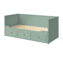 Rama leżanki z 3 szufladami, szarozielony HEMNES 806.228.92