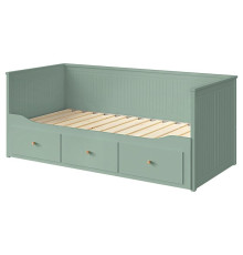 Rama leżanki z 3 szufladami, szarozielony HEMNES 806.228.92